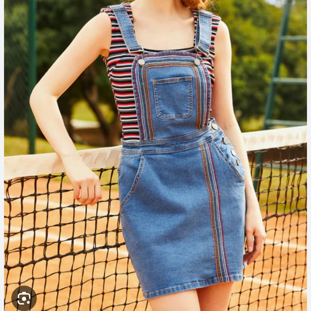 Modlcloth Denim Overall Skirt NWT 2x